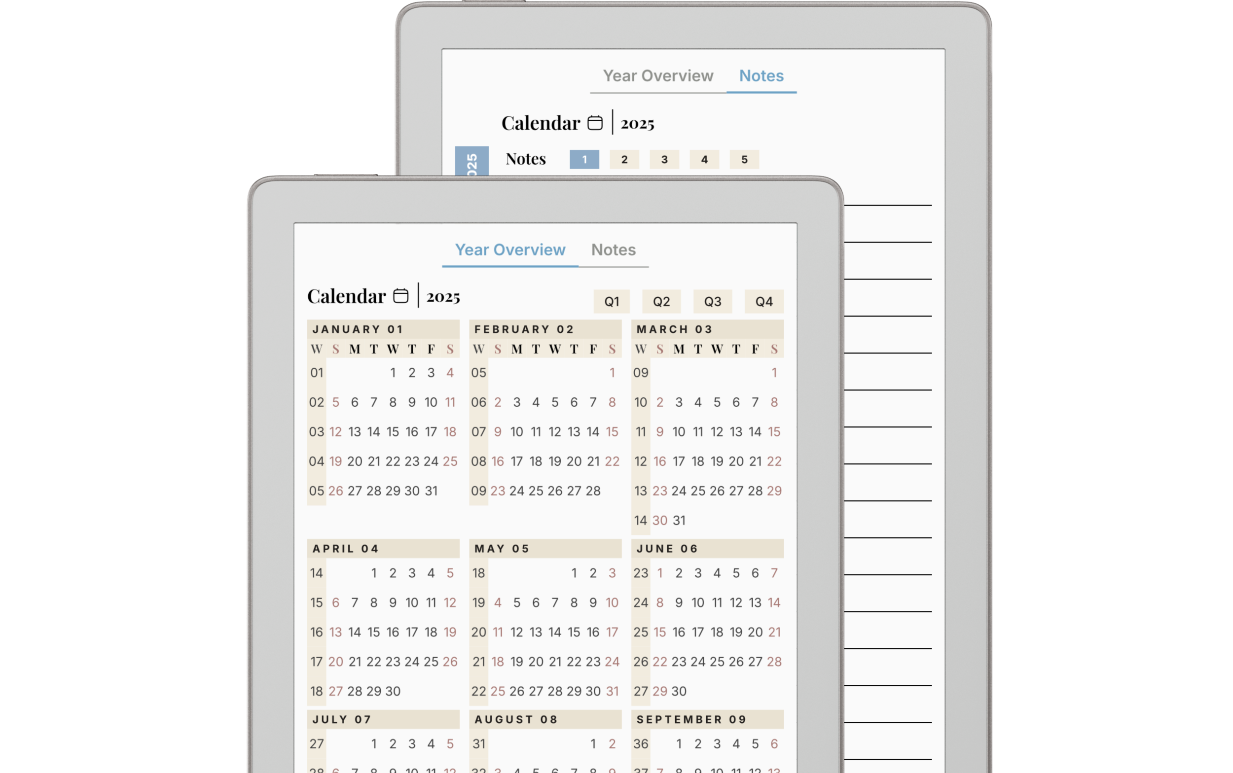 Preview of the template in a remarkable frame